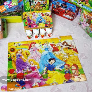 پازل چوبی جعبه فلزی