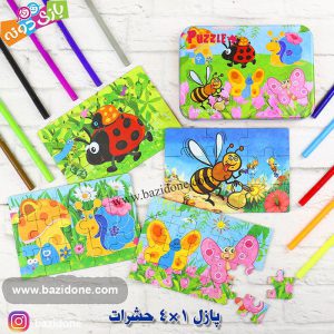 پازل چوبی جعبه فلزی حشرات