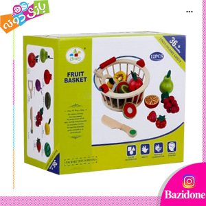 اسباب بازی سبد برش میوه چوبی مگنتی