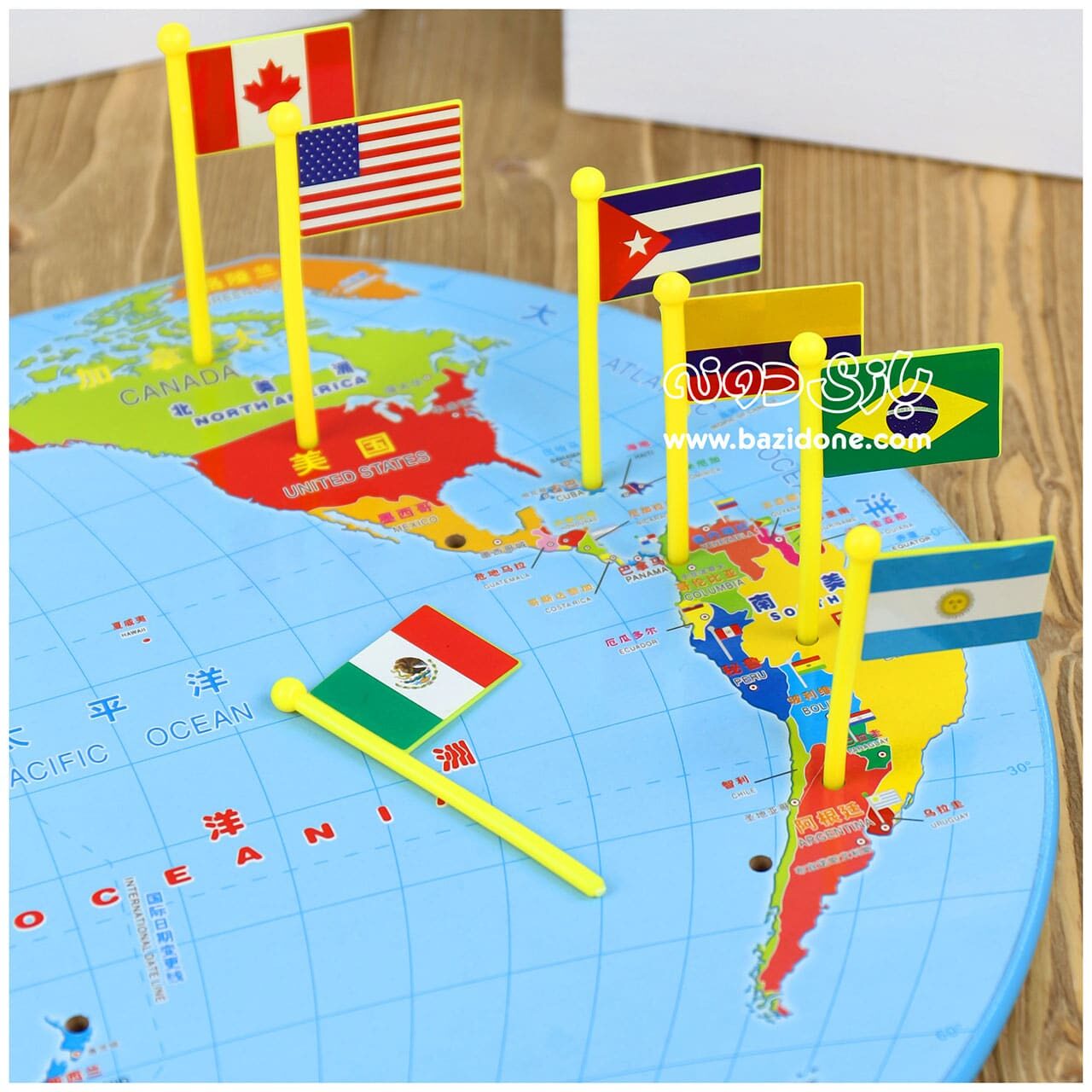ست چوبی نقشه جهان و شناخت کشورها 1