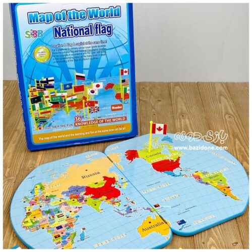 بازی نقشه چوبی جهان و شناخت کشورها
