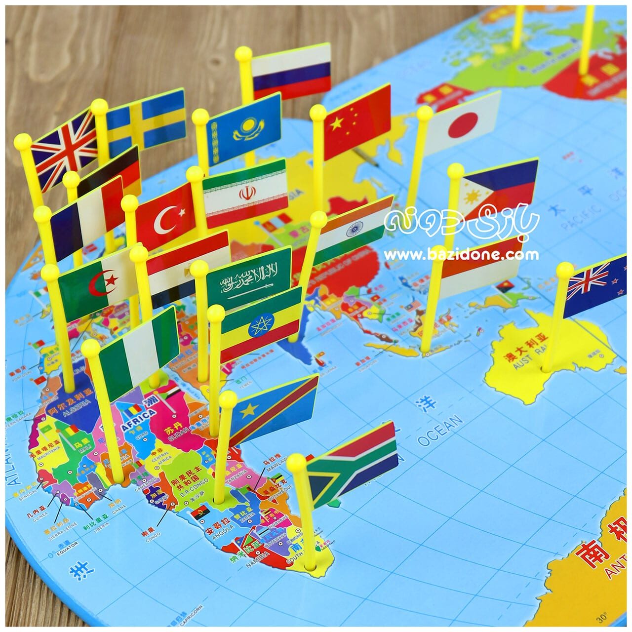 ست چوبی نقشه جهان و شناخت کشورها 3