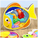 کاتامینو چوبی فریم دار حیوانات دریایی