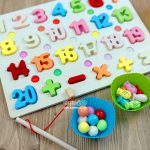 پازل چوبی ۳ در ۱ جاگذاری اعداد انگلیسی با ماهیگیری - Image 2