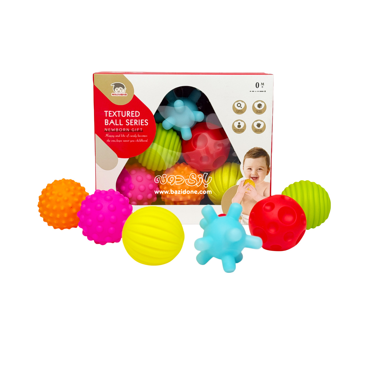 basic-baby-training-balls توپ حسی سوتکی (۶عددی) - Image 1