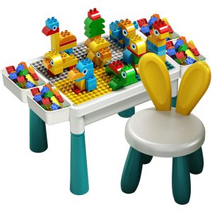 childrens lego table with rabbit chair