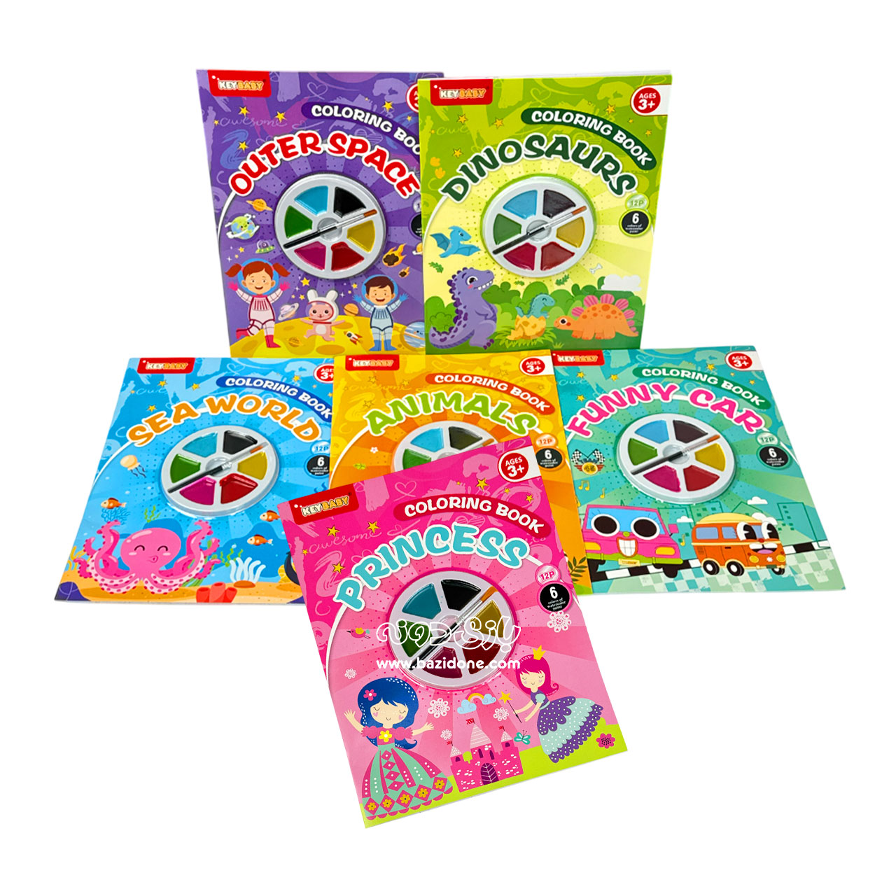 Coloring-book-with-6-colors-palette-10 دفتر رنگ آمیزی آبرنگی پالت دار 6 رنگ - Image 1