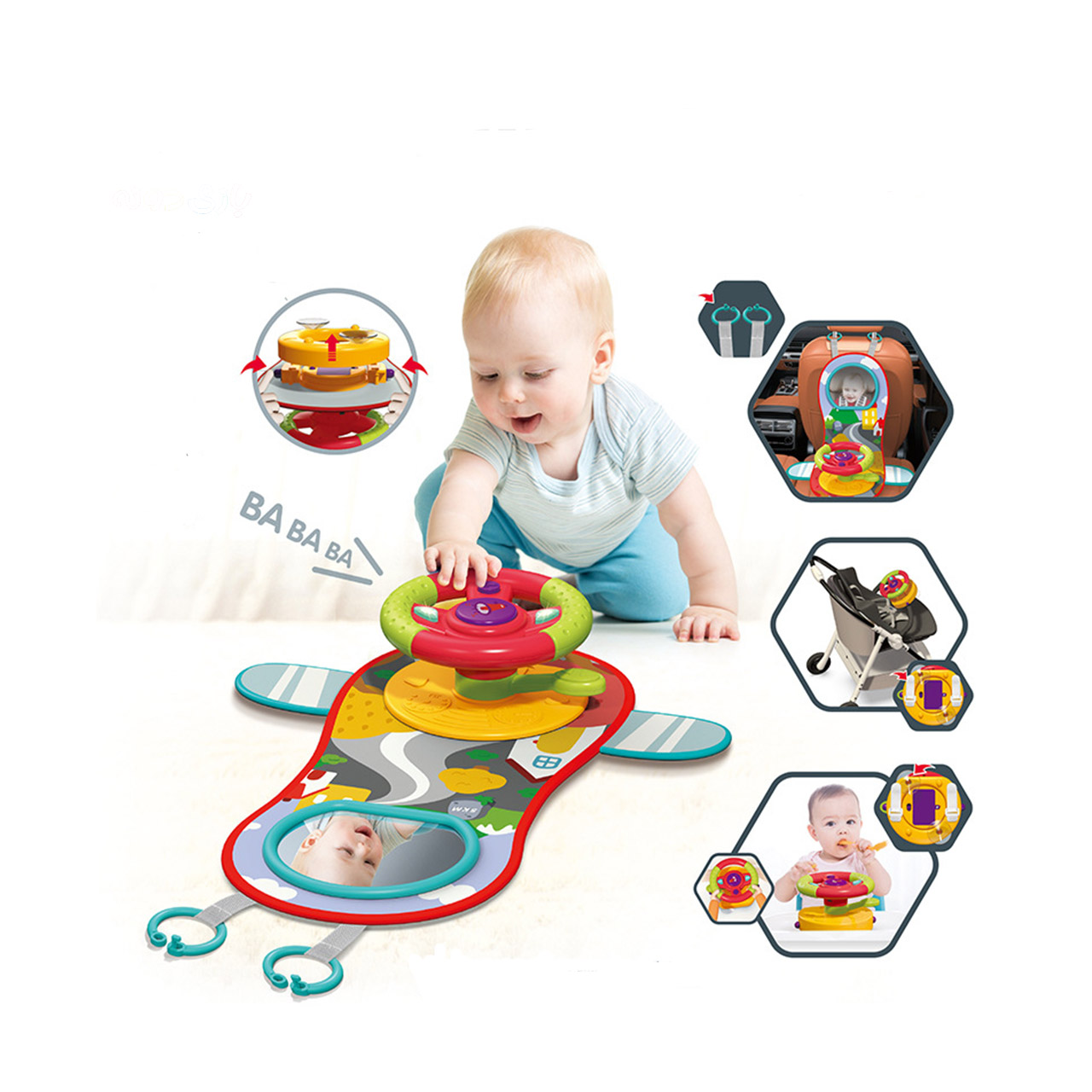 backseat-musical-steering-wheel3 فرمان موزیکال پشت صندلی - Image 1