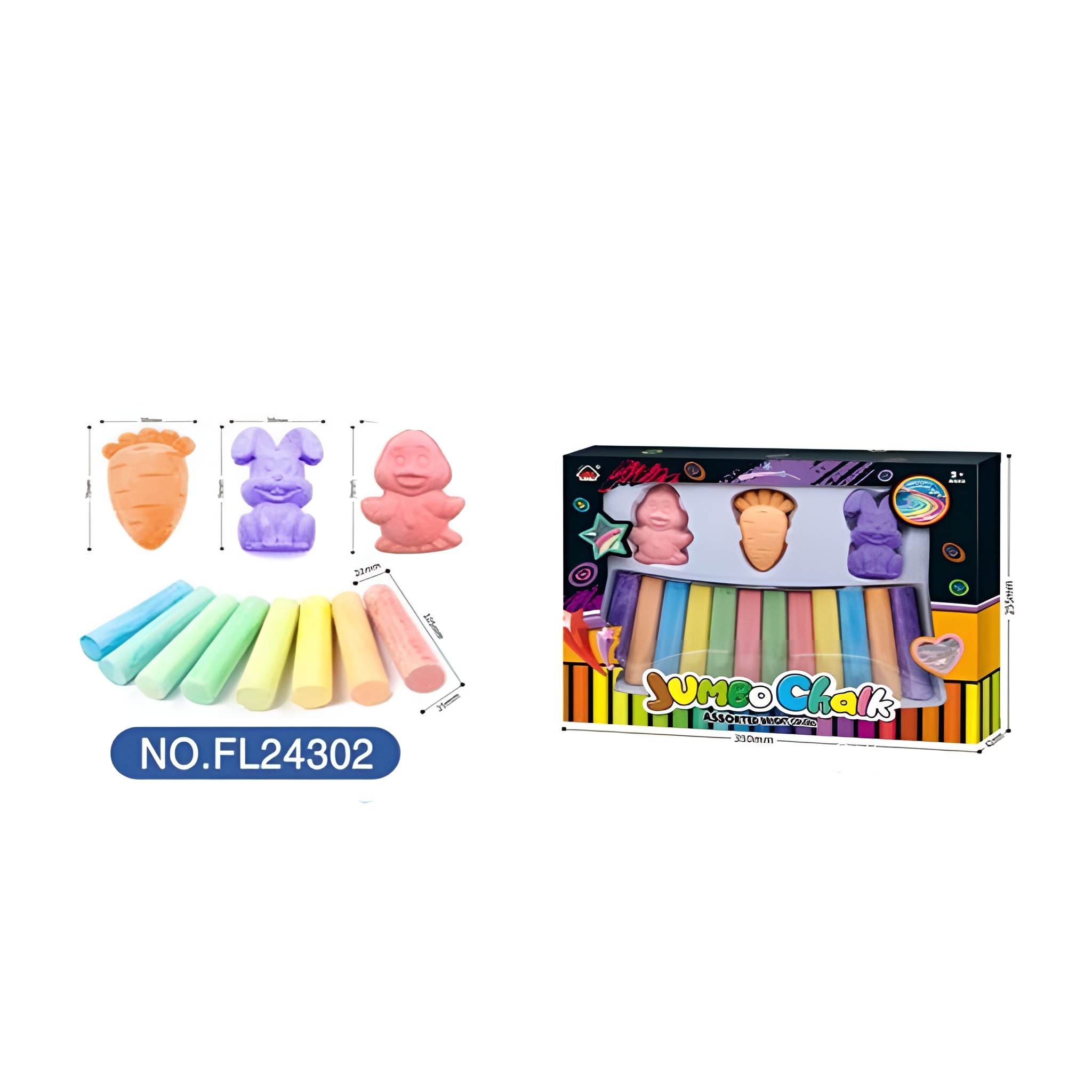 fantasy-patterned-colored-chalk-pack پک گچ های رنگی طرحدار فانتزی - Image 1