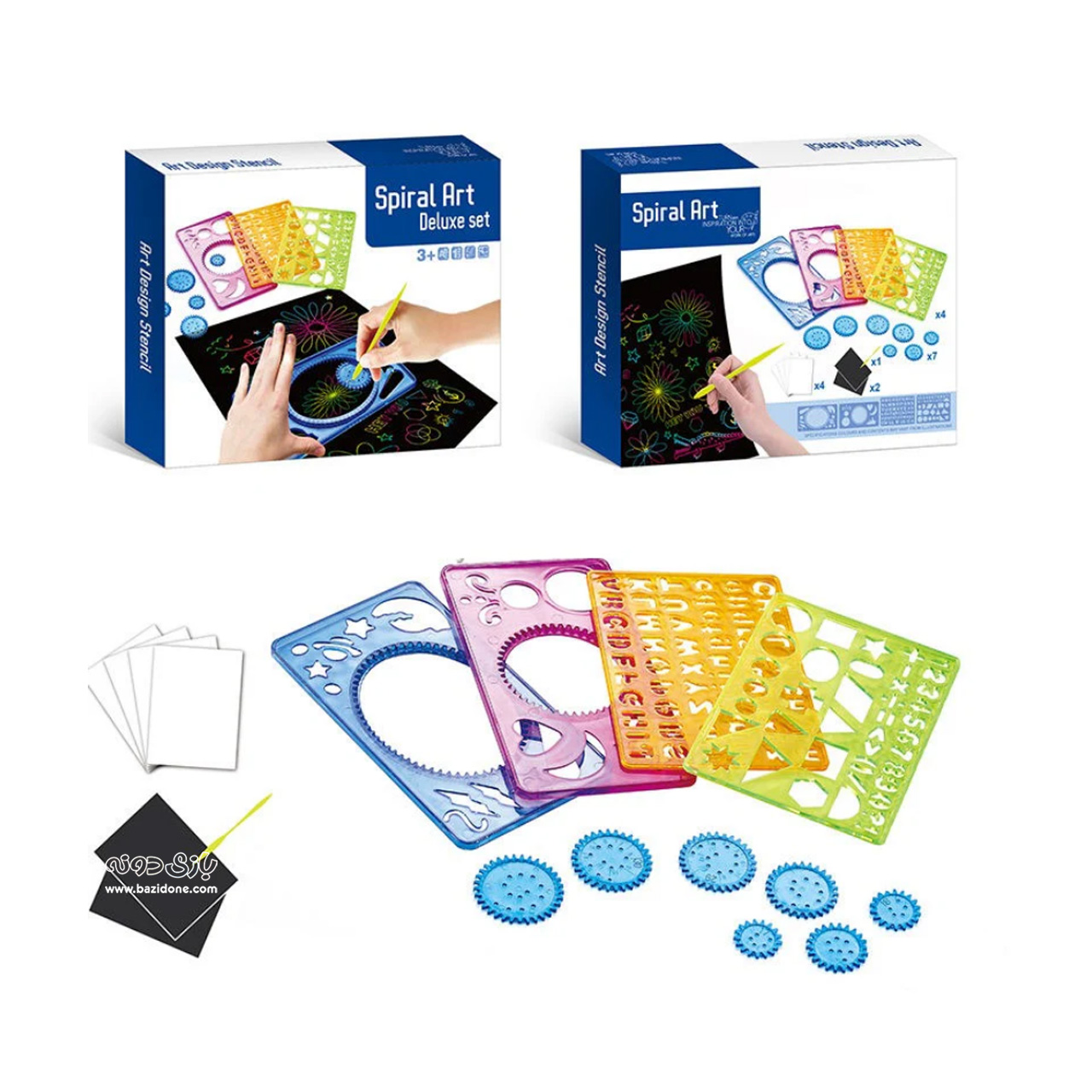spiral-stencil-art-set ست هنری شابلون های مارپیچی - Image 1