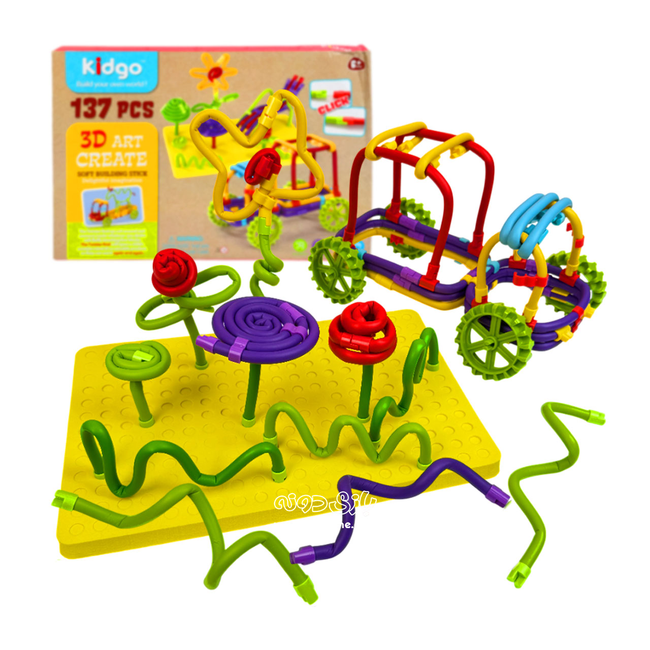 3D-soft-building-blocks-137-pieces-1 میله های نرم ساختنی سه بعدی 137 قطعه - Image 1