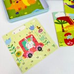 پازل چوبی 4 در 1 جعبه فلزی مربعی - Image 3