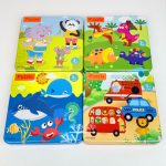 پازل چوبی 4 در 1 جعبه فلزی مربعی - Image 2