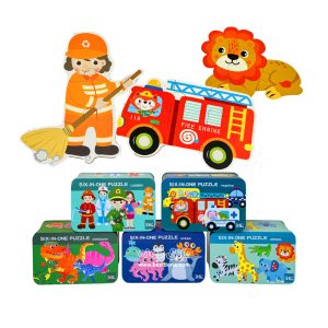 6 in 1 puzzle in metal box 14