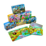 پازل 60 تکه جعبه فلزی