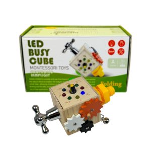 Wooden cube with LED 1