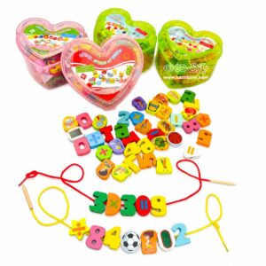 heart shaped wooden thread beads image 1