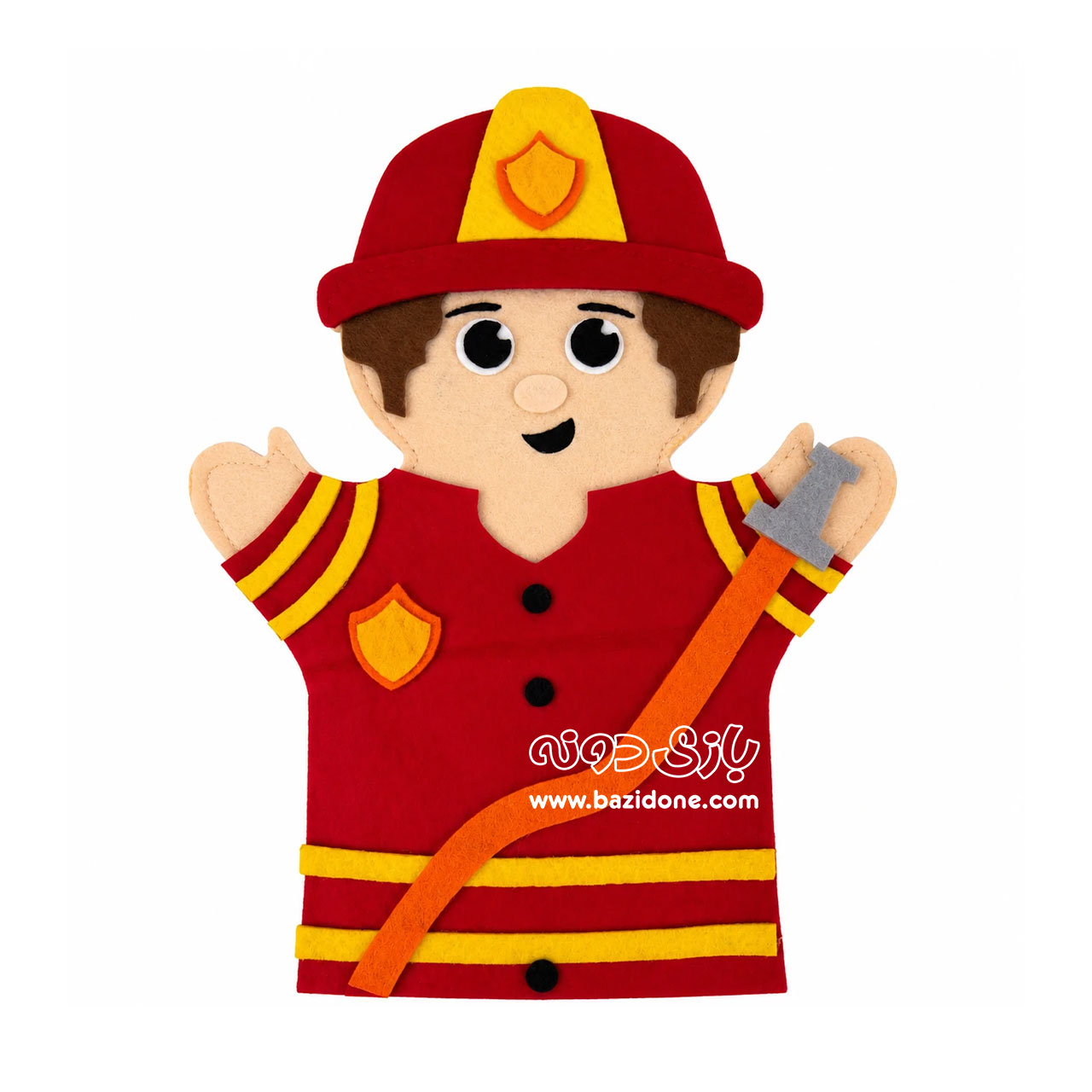 felt-puppet-firefighter-design عروسک نمایشی نمدی - طرح اتش نشان - Image 1
