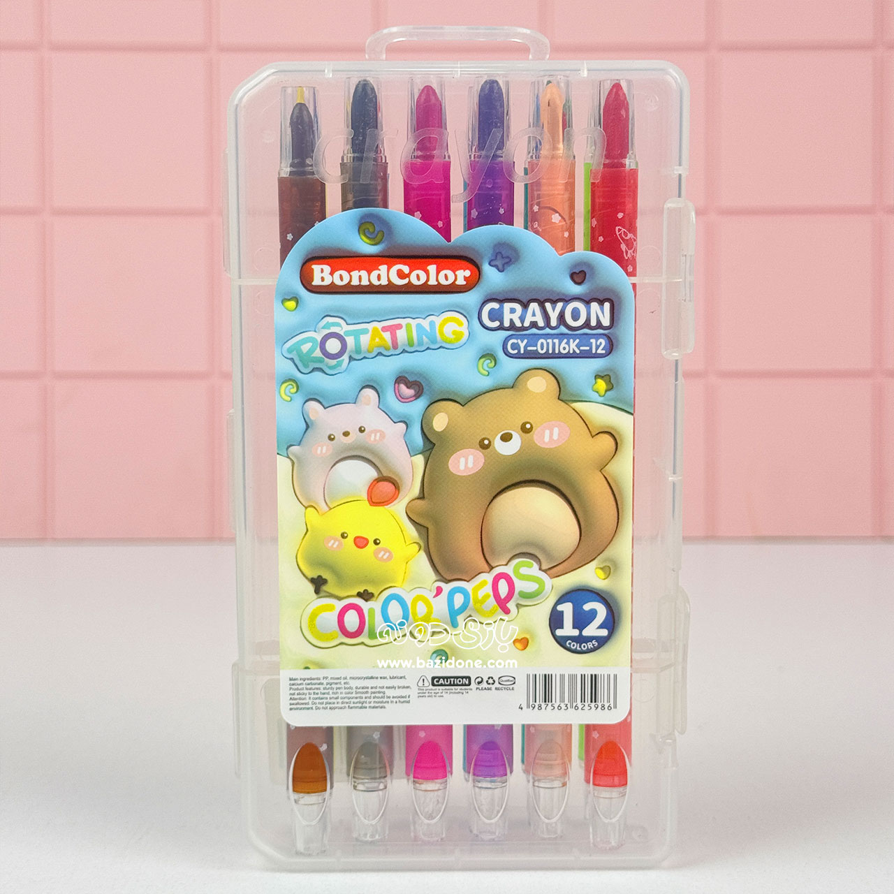 12-color-twistable-crayons-2 مداد شمعی پیچی 12 رنگ (تخفیفی) - Image 1