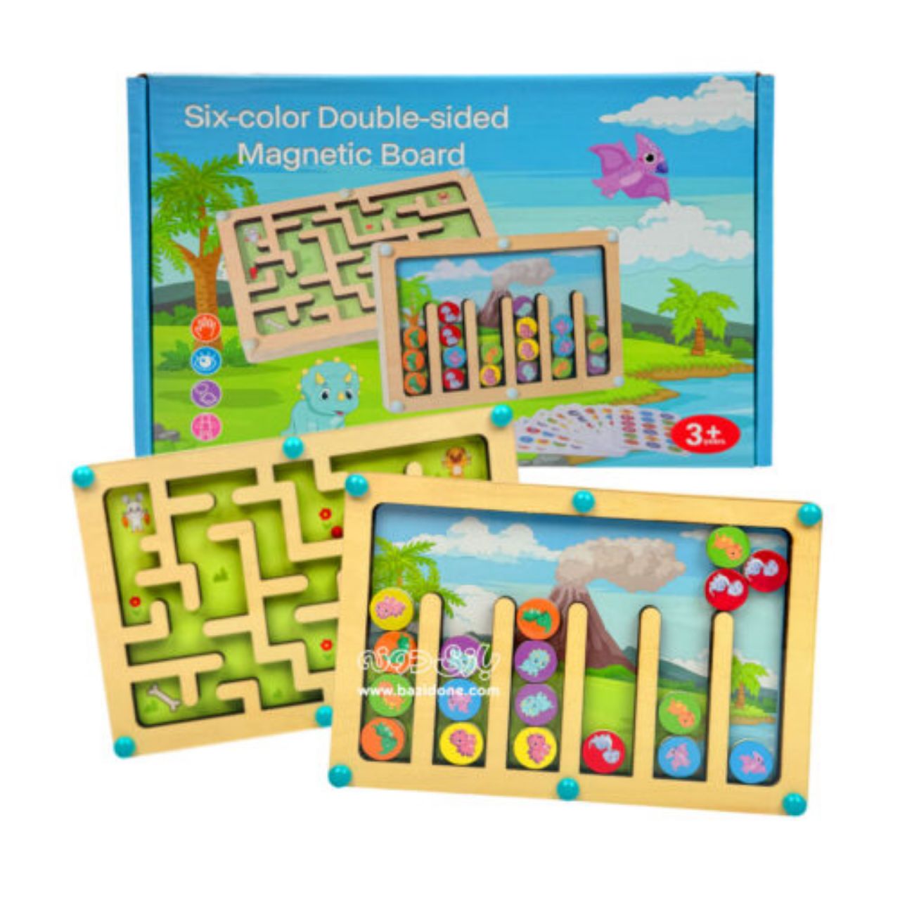 dinosaur-magnetic-maze-image-1 ماز مگنتی دایناسورها و هزارتو (تخفیفی) - Image 1