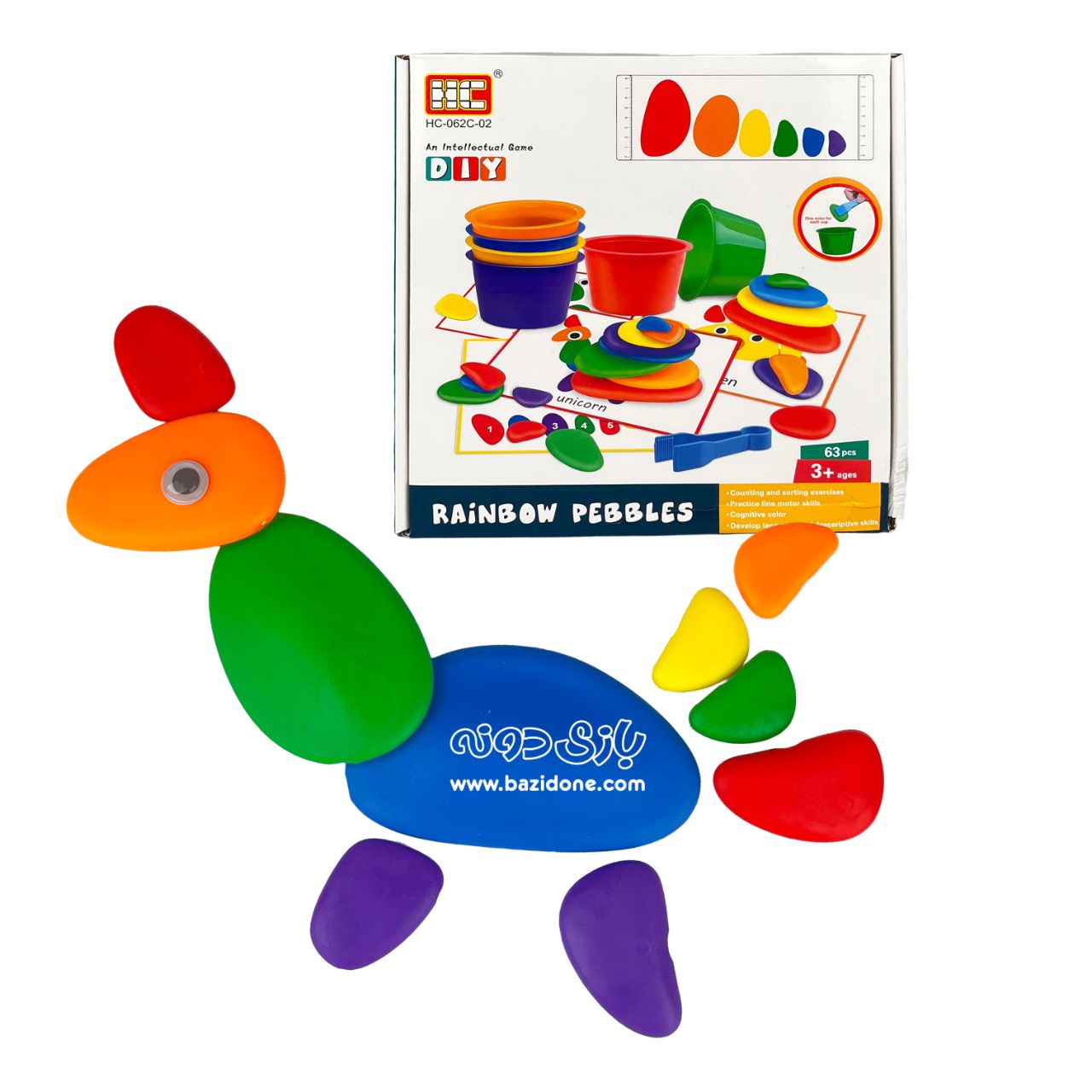 Pebble-image-4 سنگریزه های رنگی تعادلی و سطل - Image 1